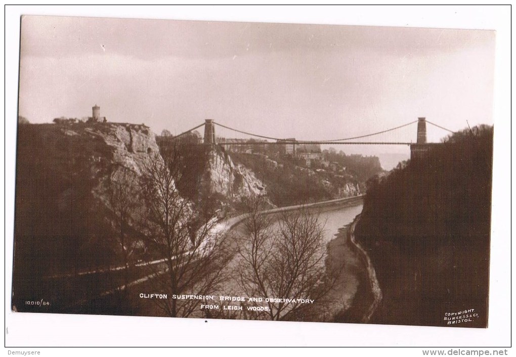 21441 ( 2 Scans ) Clifton Suspension Bridge And Observatory From Leigh Woods - Bristol