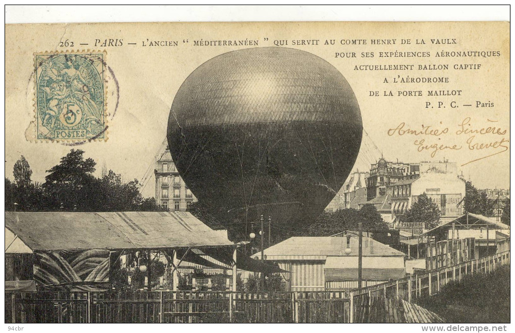 CPA (aerostation B4) PARIS  L Ancien Mediterranéen Qu Servit Au Comte Henry De La Vaulx (etat Moyen) - Balloons