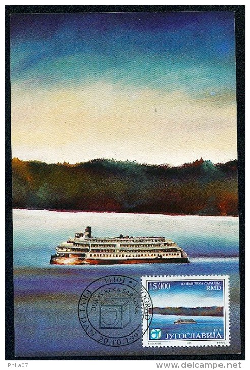 Yugoslavia 1993. Maximum Cards - ´Dunav Rijeka Suradnje´ - Cartes-maximum