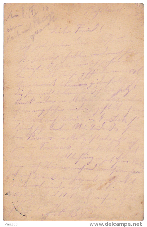 FELDPOFTKARTE, K.D. FELDPOSTSTATION,  BRIEF- STEMPEL, 1916, WW1 - Guerre Mondiale (Première)