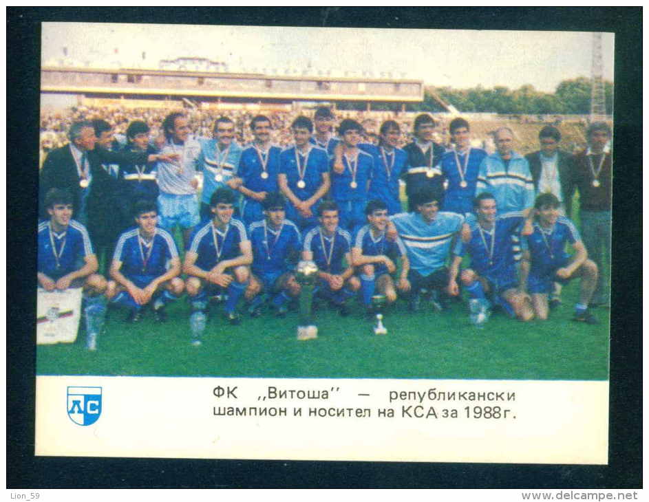 53150A / 1989 SPORT Soccer Fussball Calcio - FC VITOSHA LEVSKI Sofia  - Calendar Calendrier Kalender Bulgaria Bulgarie - Petit Format : 1981-90