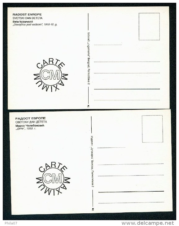 Yugoslavia 2001. Maximum Cards - ´Svjetski Dan Djeteta - Radost Evrope´ -- See Scan - Cartoline Maximum