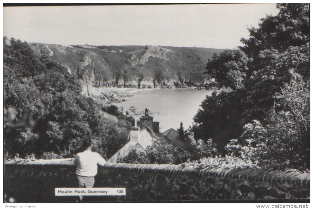 RP THE GUERNSEY PRESS CO Moulin Huet Guernsey - Channel Islands - Real Photograph POSTCARD - Guernsey