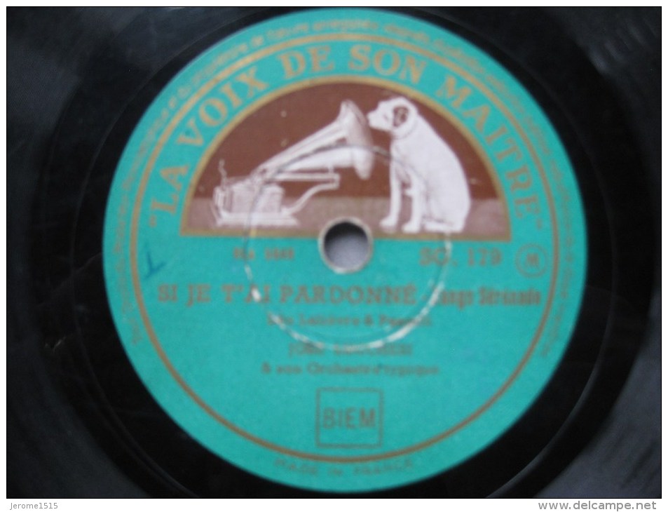 Disque Ancien 78 Tours Gramophone La Voix De Son Maitre Tango Sérénade Si Je T'ai Pardonné - 78 Rpm - Gramophone Records