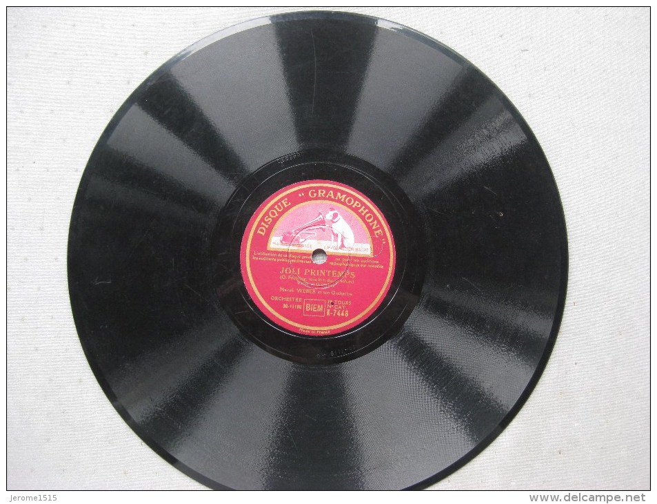 Disque Ancien 78 Tours Gramophone La Voix De Son Maitre : Amour Méconnu Et Joli Printemps - 78 Rpm - Gramophone Records