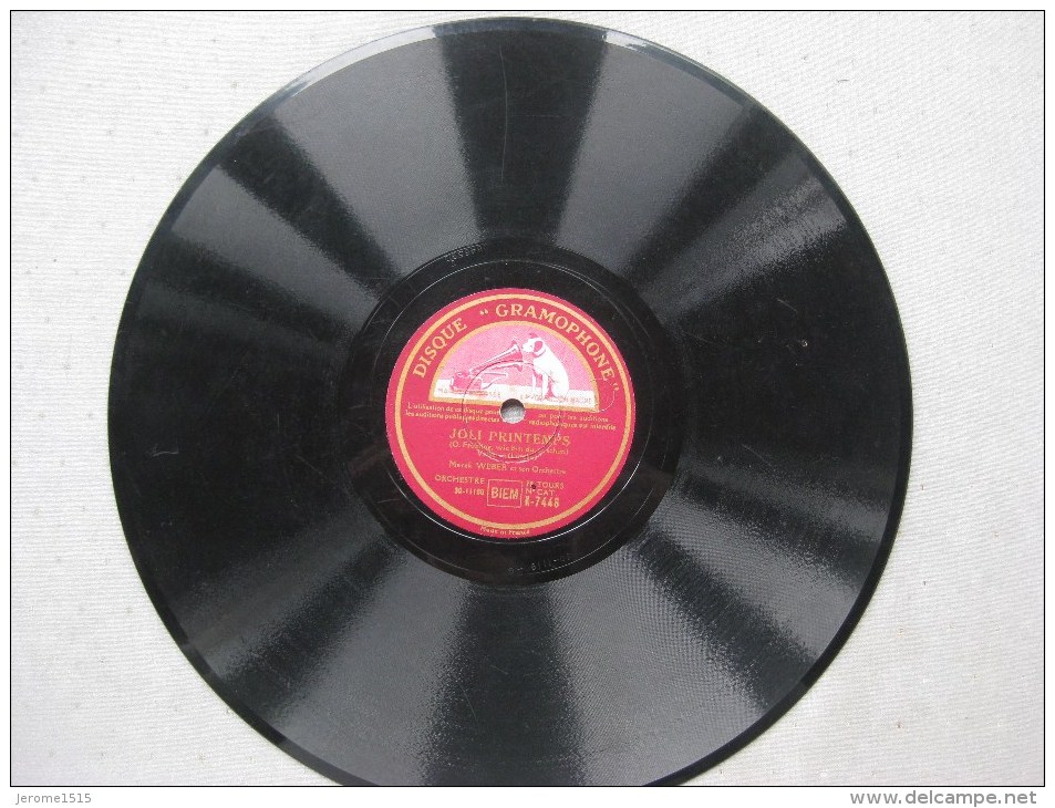 Disque Ancien 78 Tours Gramophone La Voix De Son Maitre : Amour Méconnu Et Joli Printemps - 78 Rpm - Schellackplatten