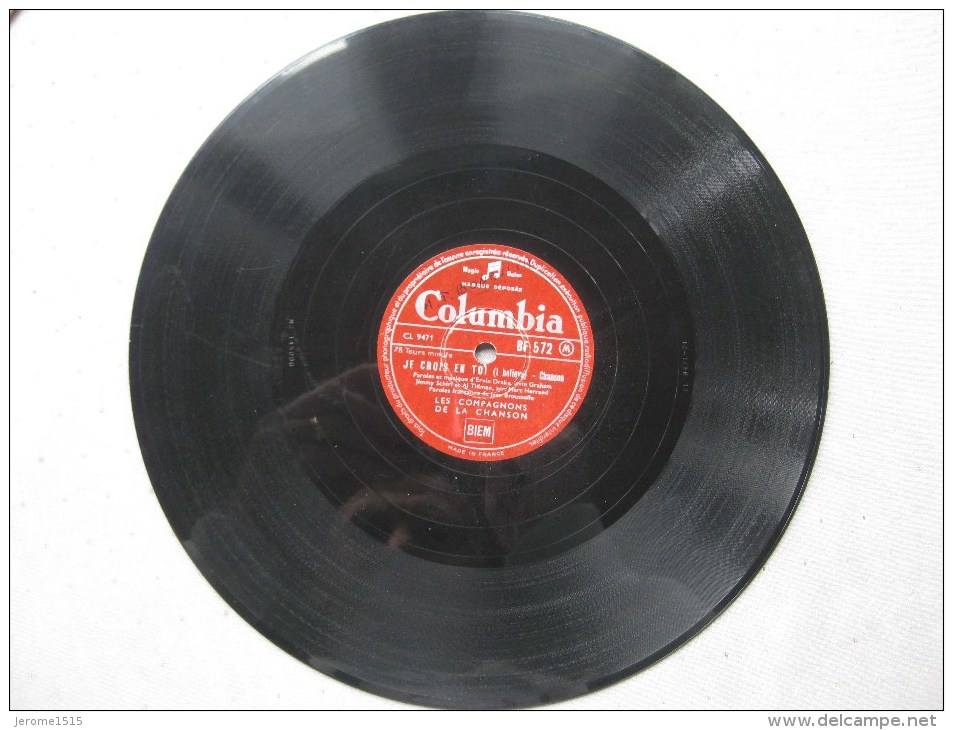 Disque Ancien 78 Tours Gramophone Columbia : Les Compagnons De La Chanson - 78 Rpm - Schellackplatten