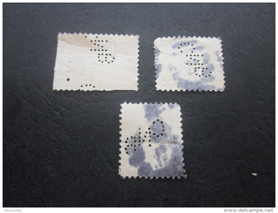 3 Timbres:US Postage USA United States Of America Perforé Perforés Perfin Perfins Stamp Perforated PERFORE  >Trés Bien - Perforés