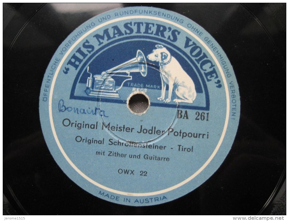 Disque Ancien 78 Tours Gramophone La Voix De Son Maitre : Classique  & - 78 G - Dischi Per Fonografi