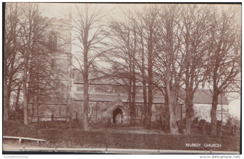 RP MUMBY CHURCH EMBOSSED NAINBY ALFORD Nr Spilsby WILLOUGHBY Skegness Gunby St. Peter Lincolnshire OLD POSTCARD - Andere & Zonder Classificatie