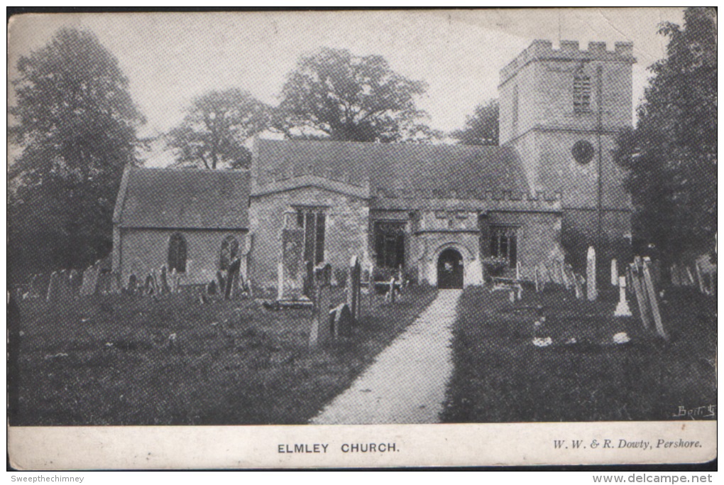 Elmley Church Castle Vintage  OLD POSTCARD  Unused  DOWTY PERSHORE - Other & Unclassified