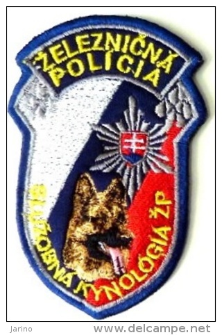 Police Slovaque - Slovakia, écussons Tissu-Patches, La Police Des Chemins De Fer-railway Police, Professionnel Kynologie - Police & Gendarmerie