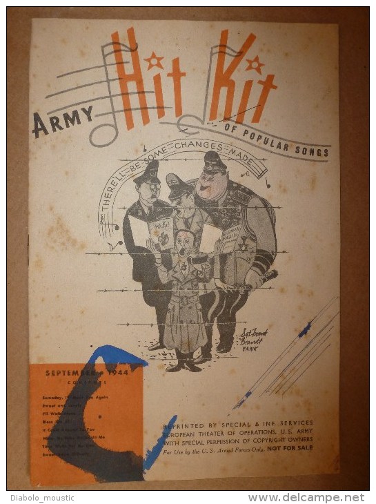 1945 Partition Chanson ARMY HIT KIT  Humour ,sarcasme Ou Parodie (Guering,Goebels, Hitler, Himmler) En Groupe De Chant - Spartiti