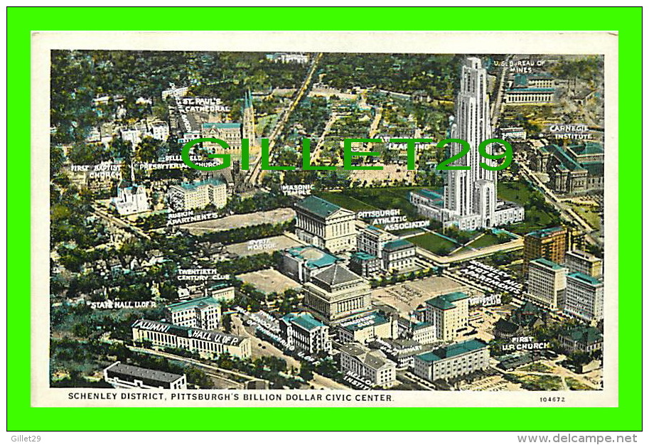 PITTSBURG, PA - SCHENLEY DISTRICT, PITTSBURG BILLION DOLLAR CIVIC CENTER - PUB BY I ROBBIND &amp; SONS - - Pittsburgh