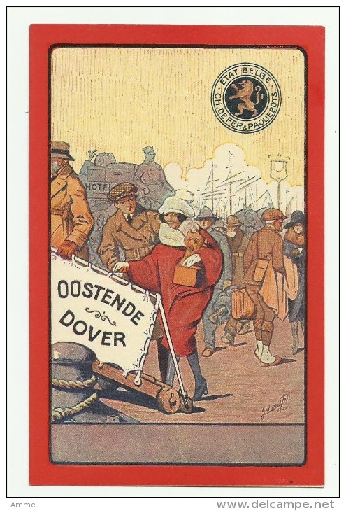 Oostende  * Etat Belge - Chemin De Fer & Paquebots  ( Ligne Ostende - Dover) - Cartes Paquebot