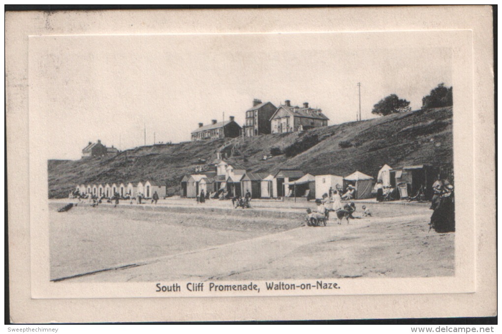 Essex WALTON ON NAZE South Cliff Promenade + Beach Huts Used 1913 - Autres & Non Classés