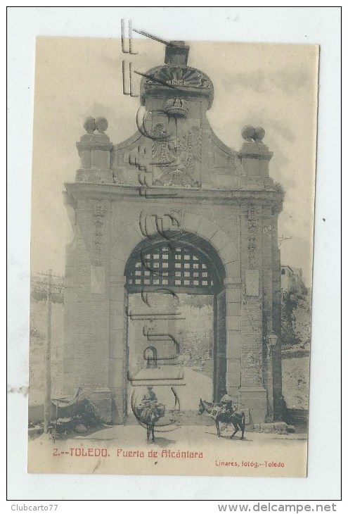 Tolède Ou Toledo (Espagne, Castilla-La Mancha) : Attelages Anes à La Porte Puerta De Alcantara En 1910 (animé) PF. - Altri & Non Classificati