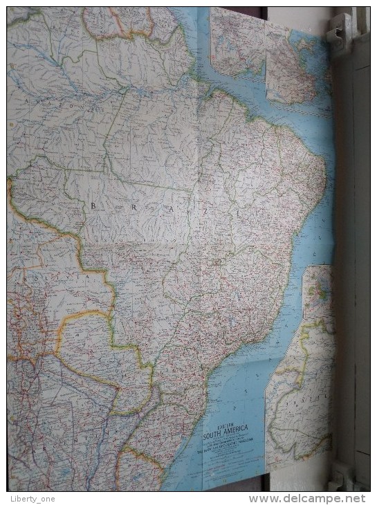 EASTERN SOUTH AMERICA ( Atlas Plate 27 National Geographic ) Scale : 7,286,400 Or 115 Miles To The Inch / Anno 1962 ! - Wereld