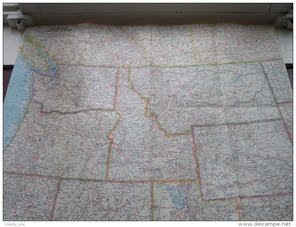 NORTHWESTERN U.S. ( Atlas Plate 11 National Geographic ) Scale : 2,851,200 Or 45 Miles To The Inch / Anno 1960 ! - Monde