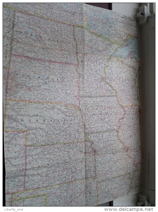 NORTH CENTRAL U.S. ( Atlas Plate 9 National Geographic ) Scale : 2,851,200 Or 45 Miles To The Inch / Anno 1958 ! - Wereld