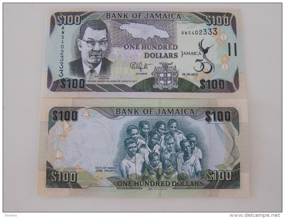 Bank Of Jamaica,2012,100 Dollars, Last 3 Serial Number Specially With 333 - Jamaica
