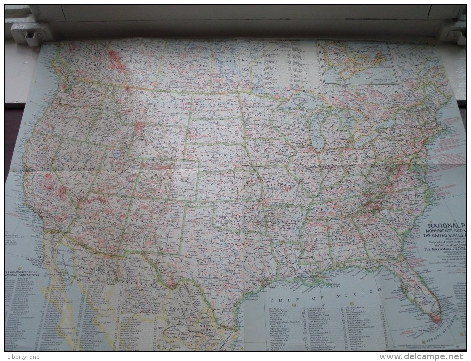 NATIONAL PARKS US/CANADA ( Atlas Plate 13 National Geographic ) Scale : 7,603,200 Or 120 Miles To The Inch / Anno 1958 ! - Mundo