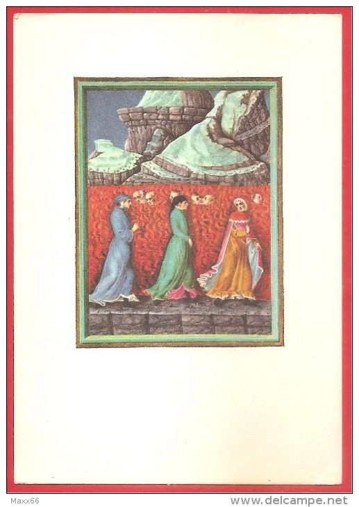 CARTOLINA VG ITALIA - DIVINA COMMEDIA - Dante Alighieri - Purgatorio XXVI - Biblioteca Vaticana - 10 X 15 - ANNULLO 1974 - Pittura & Quadri