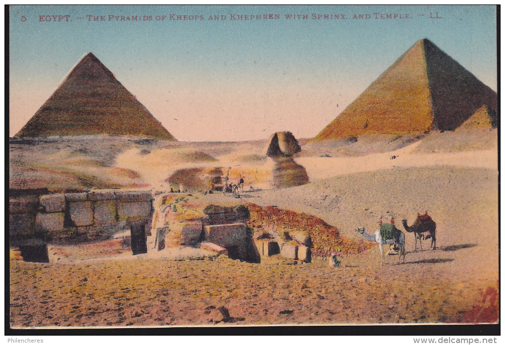 CPA - (Egypte) The Pyramids Of Kheops And Khephren With Sphynx And Temple - Pyramides