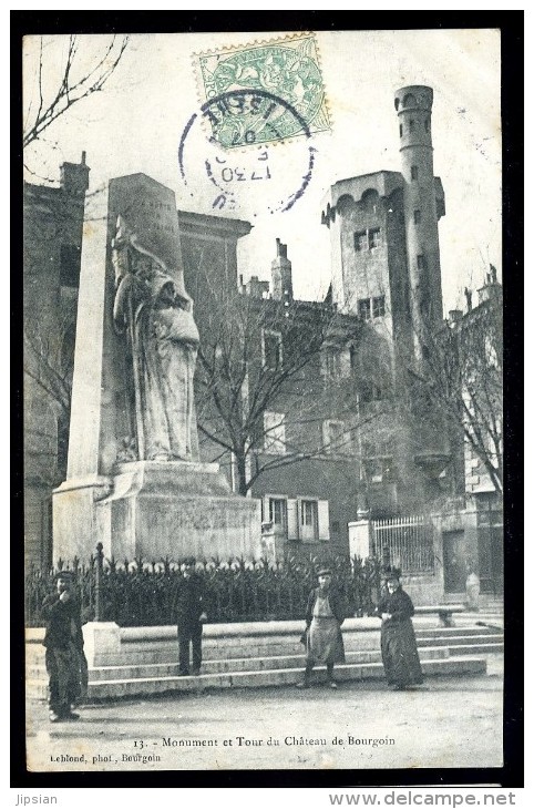 Cpa Du 38 Monument Et Tour De Château De Bourgoin    TRIS6 - Bourgoin