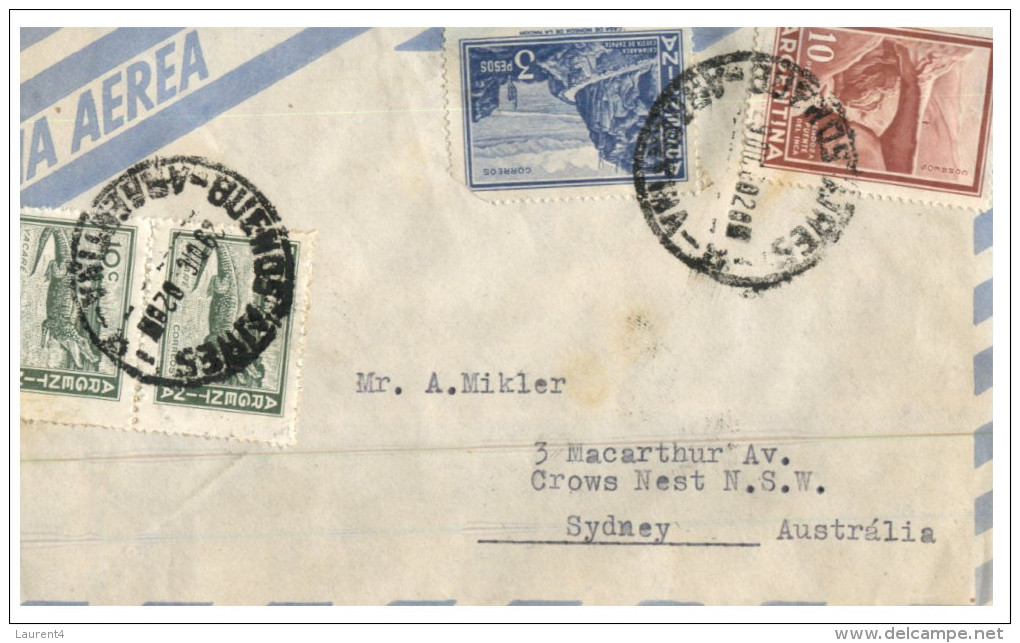 (PF 818) Argentina To Australia Air Mail Letter - 1960 ? - Storia Postale