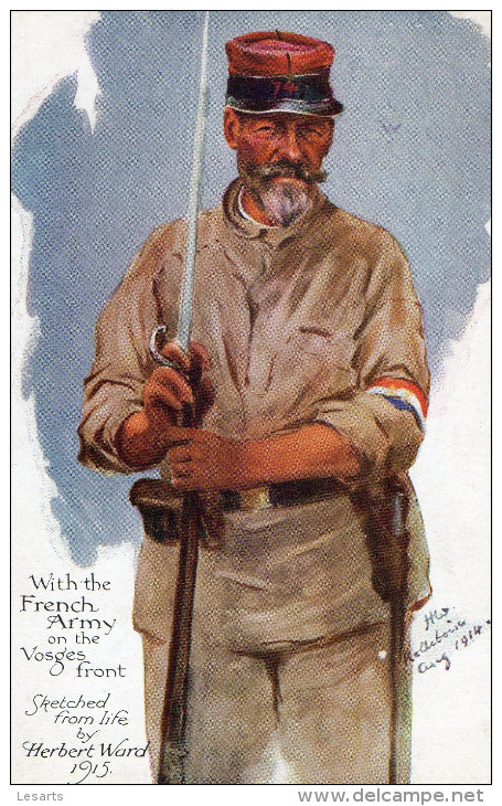 CPA.Illustrateur Herbert Ward.Militaires.Front Des Vosges.1915. - Altri & Non Classificati