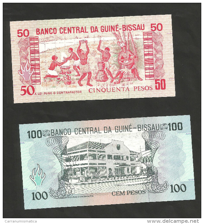 [NC] GUINEA - BISSAU - 50 / 100 PESOS (1990) - LOT Of 2 DIFFERENT BANKNOTES - Guinee-Bissau