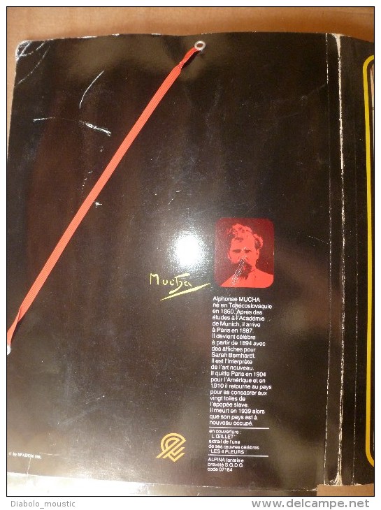 1981  Chemise De Classement Ou Porte-document Fantaisie  Décoration Mucha "L'OEUILLET"....biographie De L'auteur - Other & Unclassified