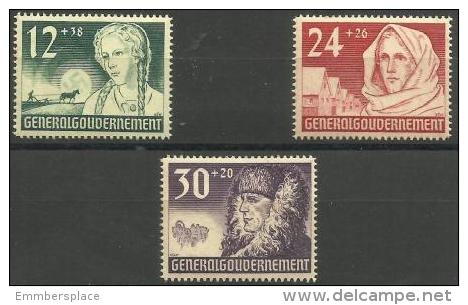 Poland - 1940 Occupation 1st Anniversary Set Of 3 MNH **  SG 413-5  Sc NB5-7 - General Government