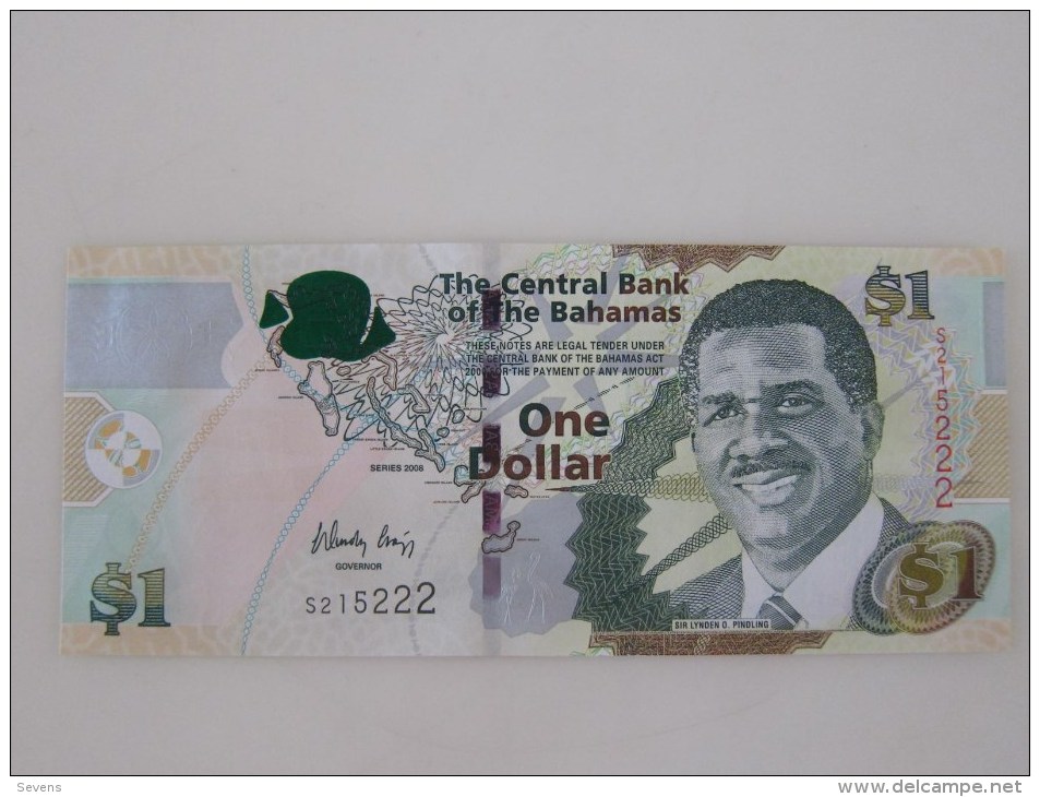 2008 The Central Bank Of The Bahamas,1 Dollar, Last 3 Serial Number Specially With 222 - Bahamas