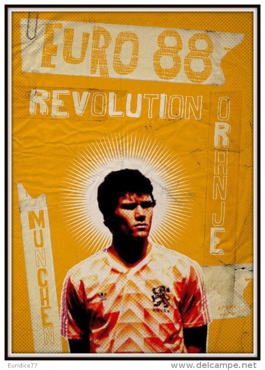 CARTEL AFFICHE REPRODUCTION - EURO 88 - MARCO VAN BASTEN Size : 22x16 Cm. Aprox. - Afiches