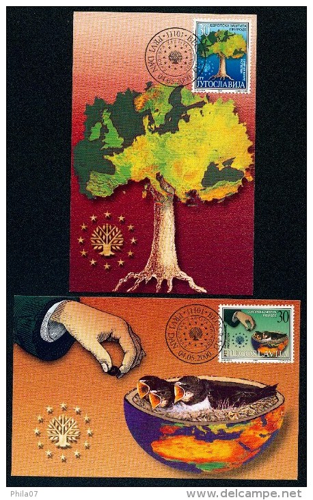 Yugoslavia 2000. Maximum Cards - ´Europska Zastita Prirode. - European Nature Protection' - Maximumkaarten