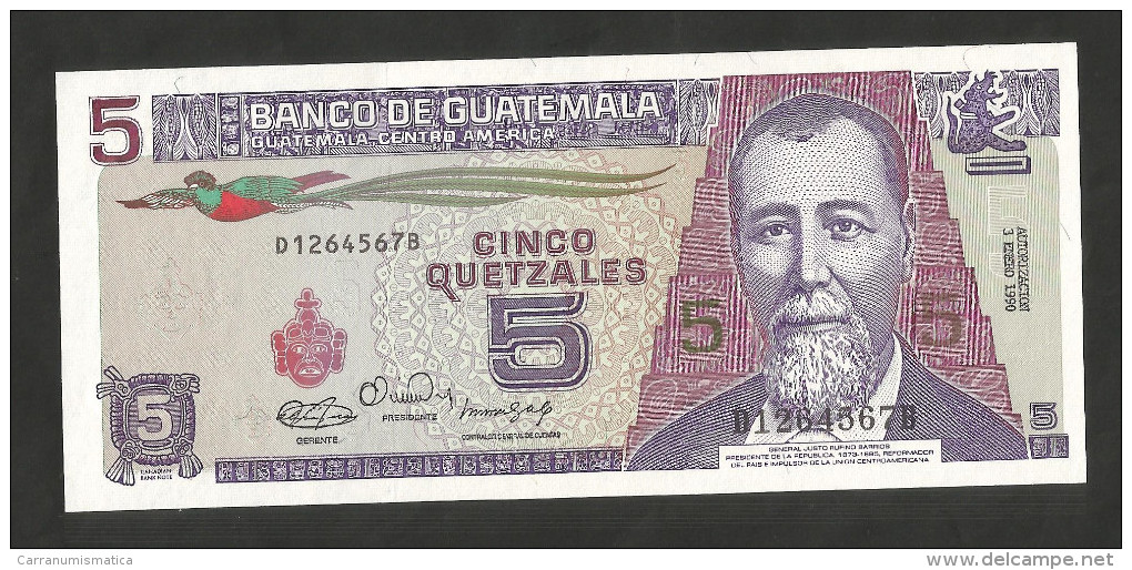 [NC] GUATEMALA - BANCO De GUATEMALA - 5 QUETZALES (1990) - Guatemala