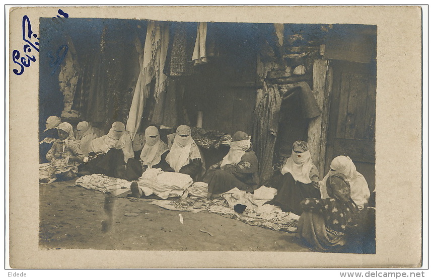 Serbie 1918 WWI Real Photo  Groupe Femmes Voilées Muslim Women Kosovo ? Not Used - Serbie