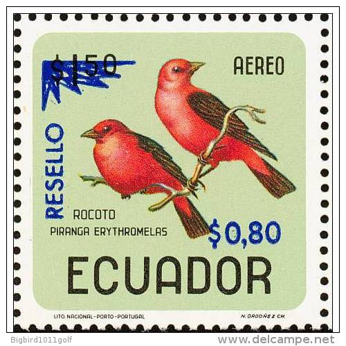 Ecuador  1967   Surcharge   Birds 1v Mlh - Autres & Non Classés