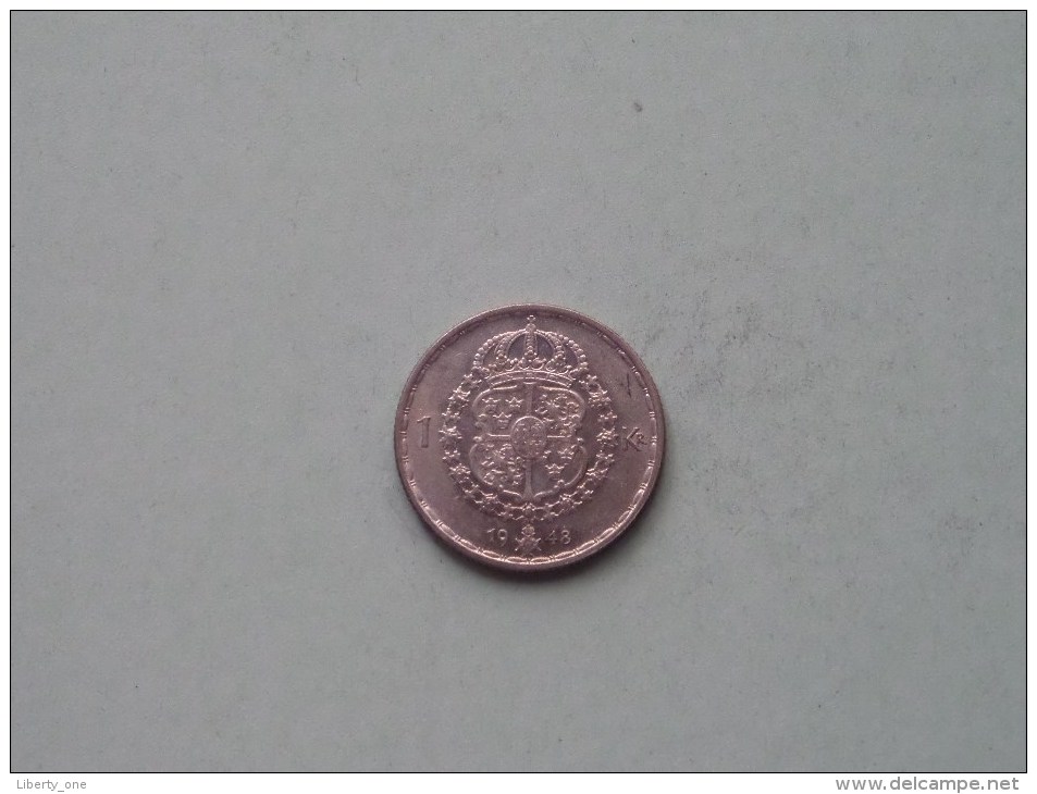 1948 TS - 1 KRONA / KM 814 ( For Grade, Please See Photo ) !! - Svezia