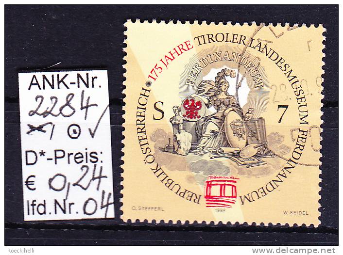 15.5.1998 -  SM  "175 Jahre Tiroler Landesmuseum Ferdinandeum"  -  O  Gestempelt  -  Siehe Scan  (2284o 01-06) - Gebraucht