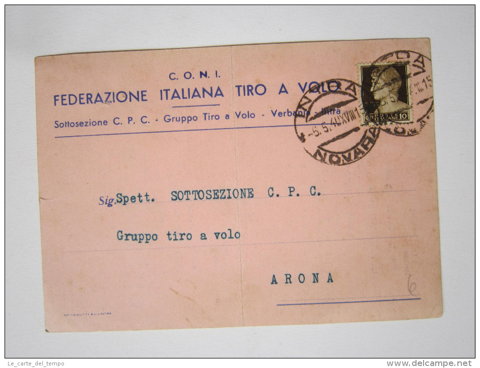 Cartolina TIRO AL PIATTELLO 1940 - F.I.T.A.V. Direttore Di Tiro: Bocchiola Annibale. Presidente:Imperatori Ignazio - Altri & Non Classificati