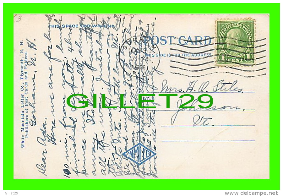 WHITE MOUNTAINS, NH - THE SNOW CROSS ON MT. LAFAYETTE, FRANCONIA NOTCH - TRAVEL IN 1936 - WHITE MOUNTAIN LETTER CO - - White Mountains