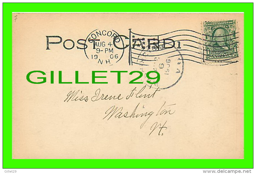 CONCORD, NH -  VIEW IN ROLLINS PARK - TRAVEL IN 1906 - UNDIVIDED BACK - - Concord