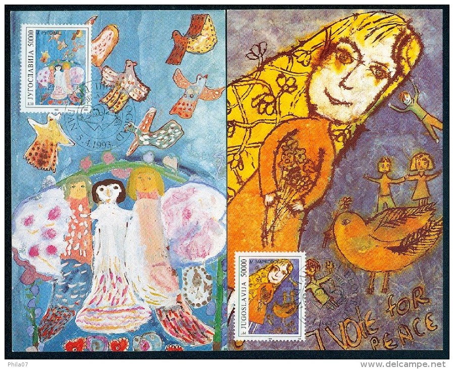 Yugoslavia 1993. Maximum Cards - ´Djeca Za Mir (Children For Peace)´ - Cartes-maximum