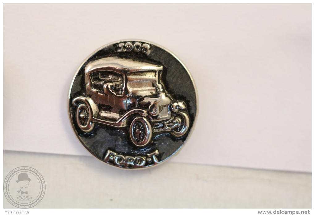 Old 1906 Ford T Classic Chromed Car - Pin Badge #PLS - Ford
