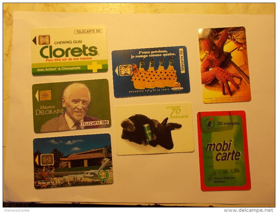 Joli Lot  7 Telecartes Cartes Telephone Mobicartes Differentes (4) - Lots - Collections