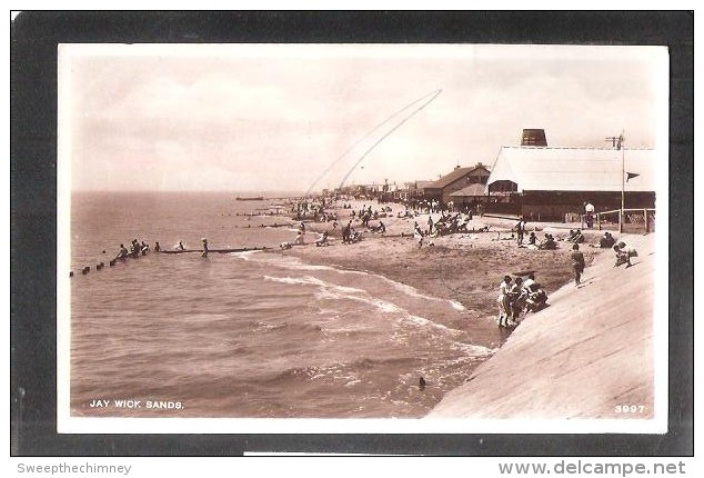 CARD MAYBE SENT TO WINSTON CHURCHILL  ??? JAYWICK SANDS USED 1937 CLACTON ON SEA ESSEX OLD POSTCARD - Otros & Sin Clasificación