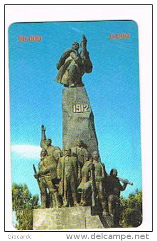 ALBANIA - TELEKOMI SHQIPTAR  CHIP -   BEACH / STATUE  100 IMPULSE ISSUE 03.1999  -  RIF. 8157 - Albanië